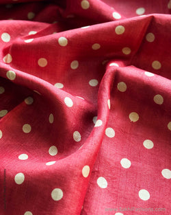 BL-X12777 Red Polka Dot Tussar Blouse