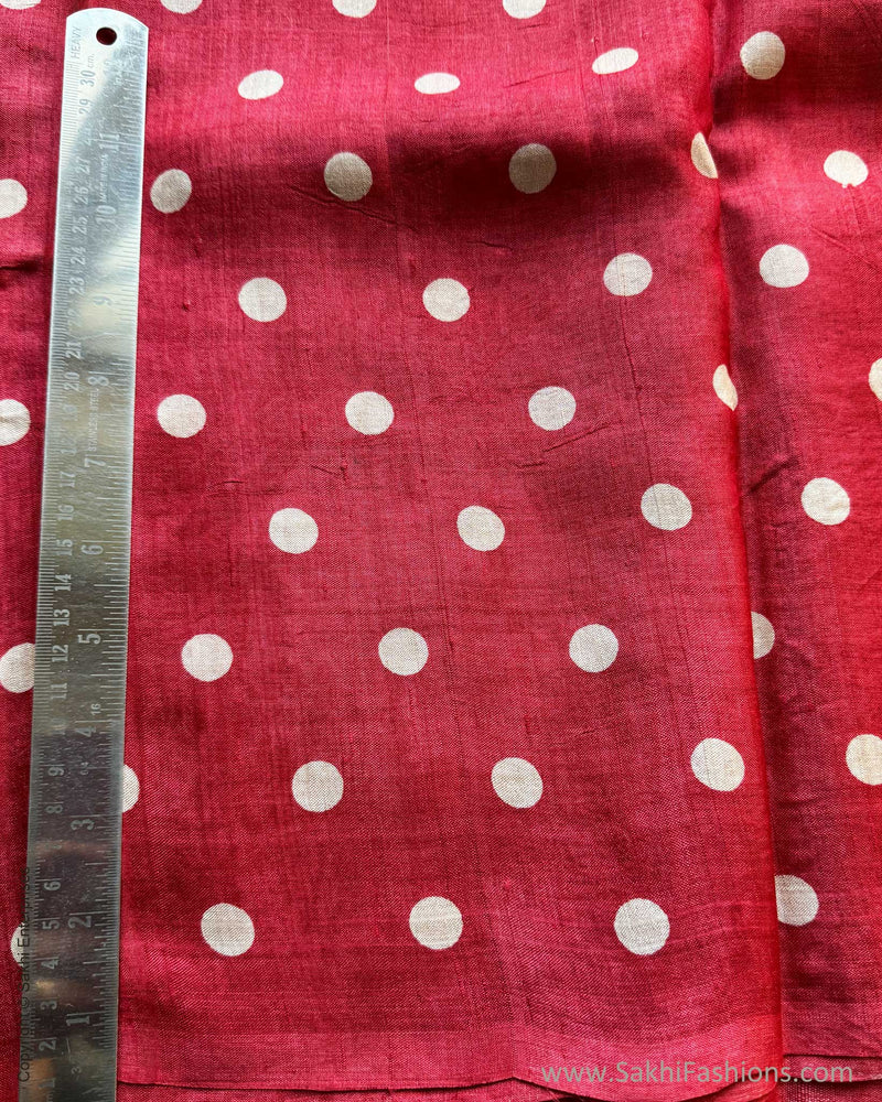 BL-X12777 Red Polka Dot Tussar Blouse