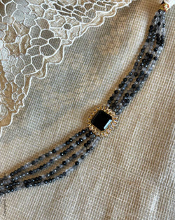 AG-X13006 Black white Gold Choker