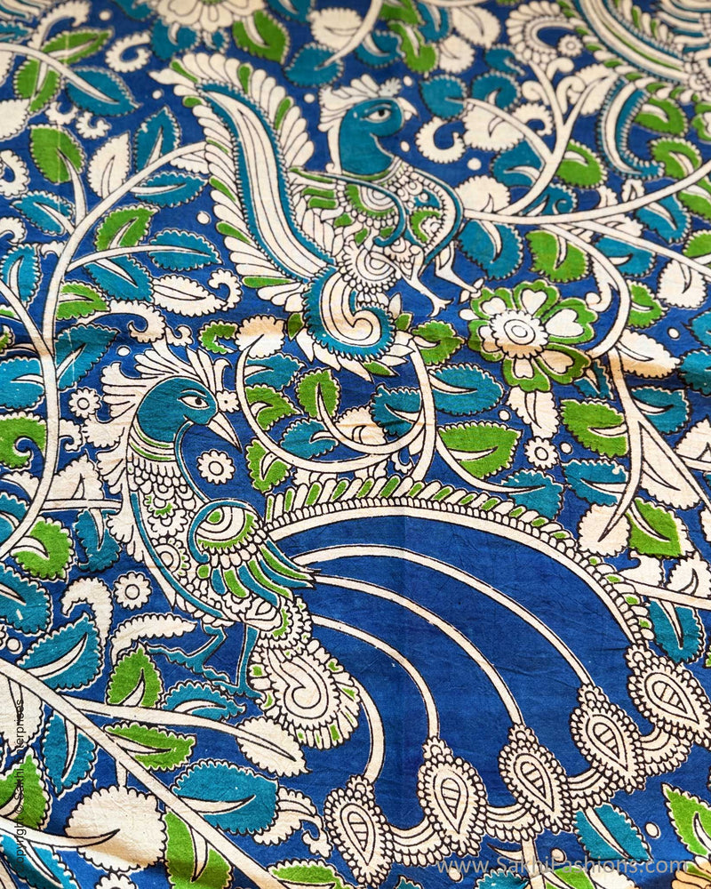 BL-S11909 - Blue pure Silk Blouse Fabric