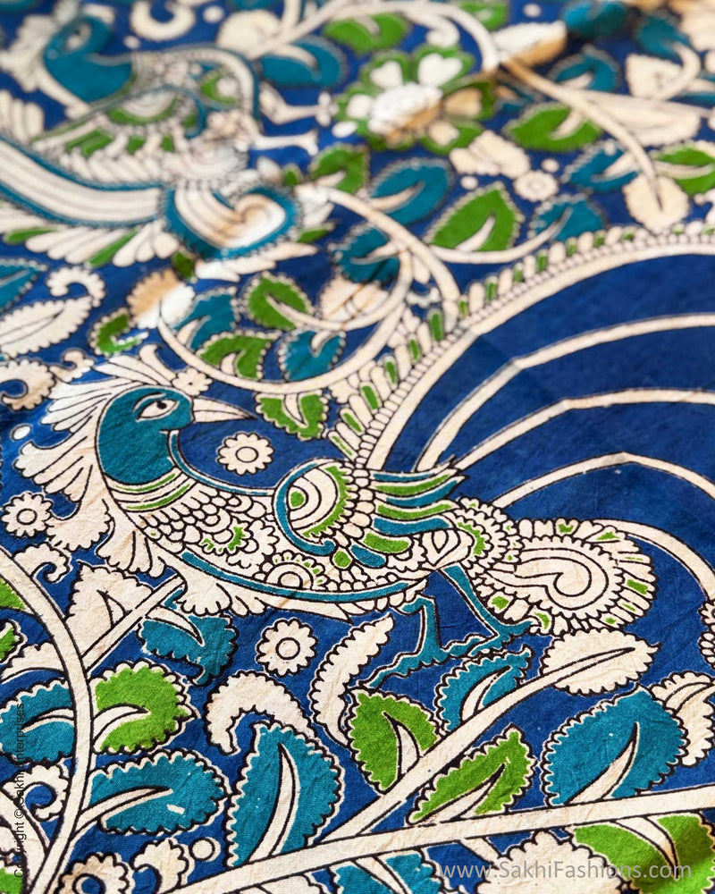 BL-S11909 - Blue pure Silk Blouse Fabric