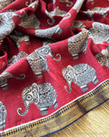 BL-X13957 Red Kalamkari Blouse