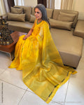 EE-X14042 Yellow Organza sari