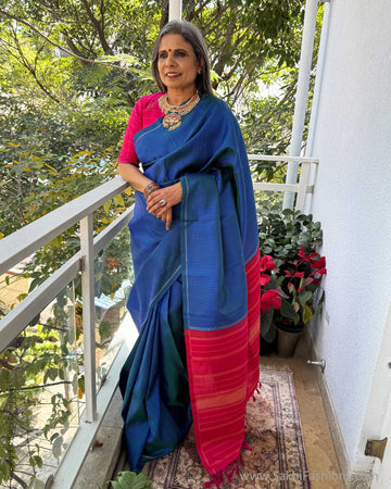 EE-X13889 Blue Kanchi saree