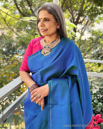 EE-X13889 Blue Kanchi saree