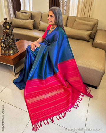 EE-X13889 Blue Kanchi saree