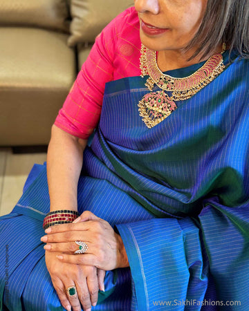 EE-X13889 Blue Kanchi saree