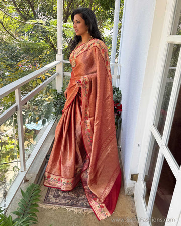 EE-X14470 Red Paithani Silk Kota Sari