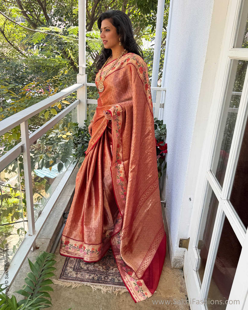 EE-X14470 Red Paithani Silk Kota Sari