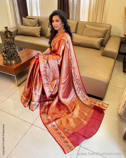 EE-X14470 Red Paithani Silk Kota Sari