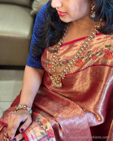 EE-X14470 Red Paithani Silk Kota Sari