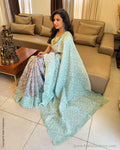 EE-X14406 Lucknowi Green Kota sari