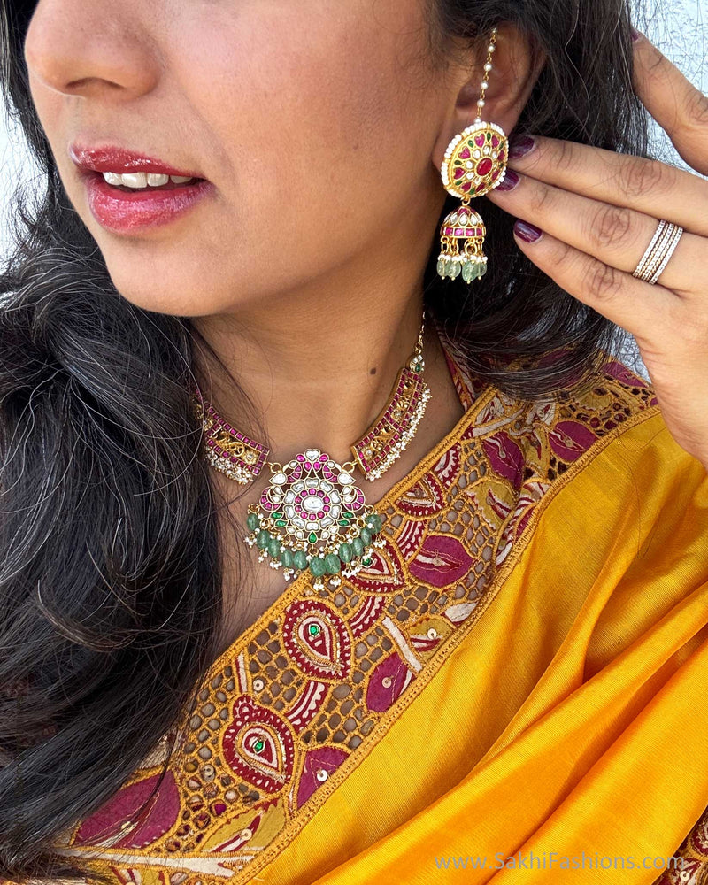 AJ-X15064 Gold pearl ruby Necklace