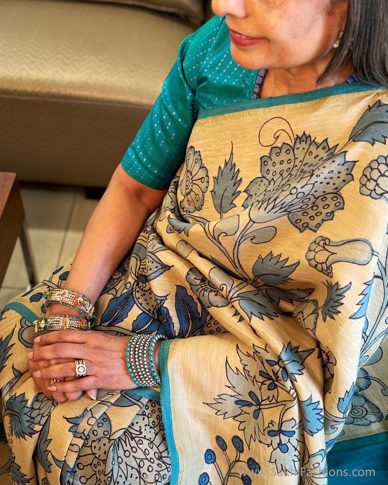 EE-X14203 Kalamkari Kanchi Silk