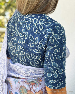 BL-X08664R Blue Hakoba Blouse