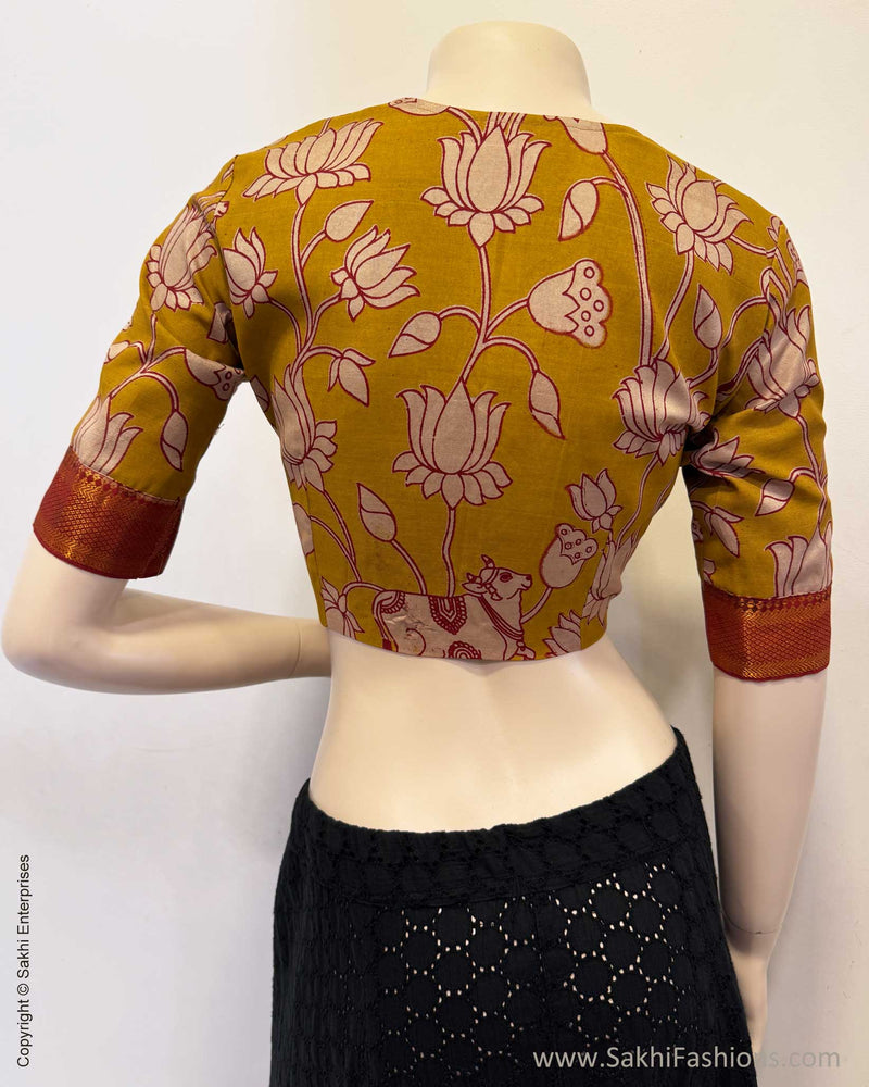 BL-X11166 Yellow Kalamkari Blouse