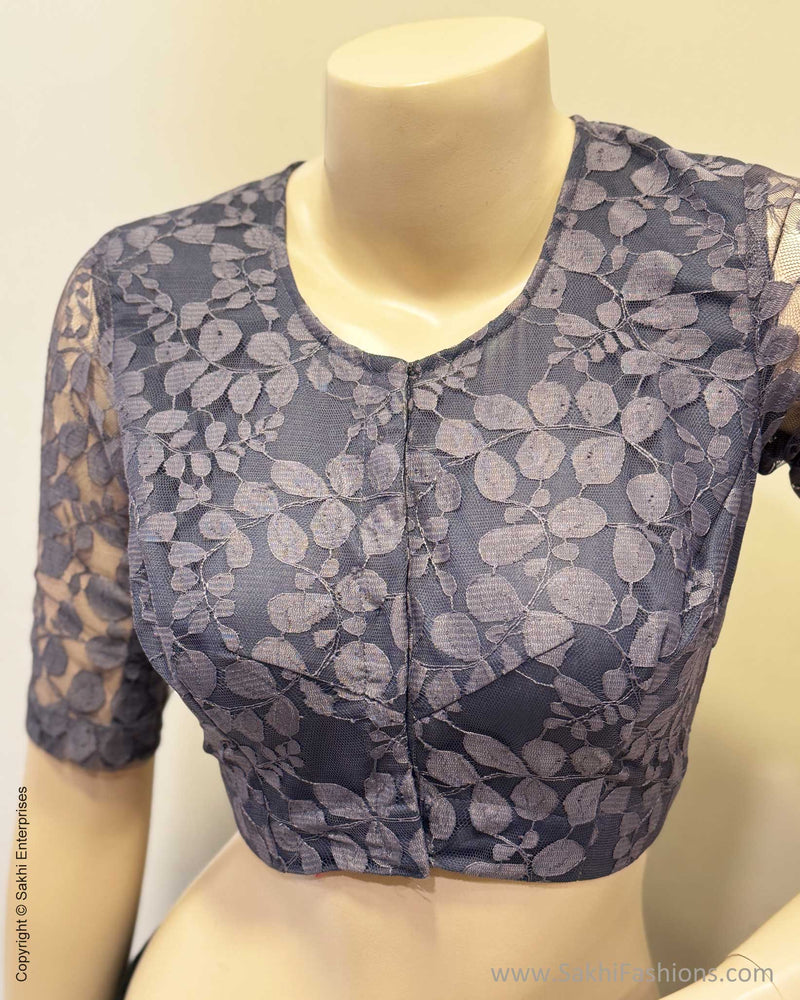 BL-W07046 Grey Lace Blouse