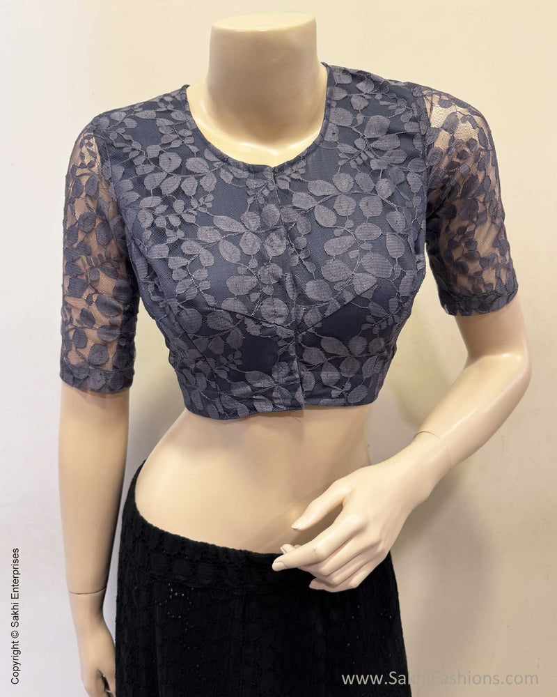 BL-W07046 Grey Lace Blouse