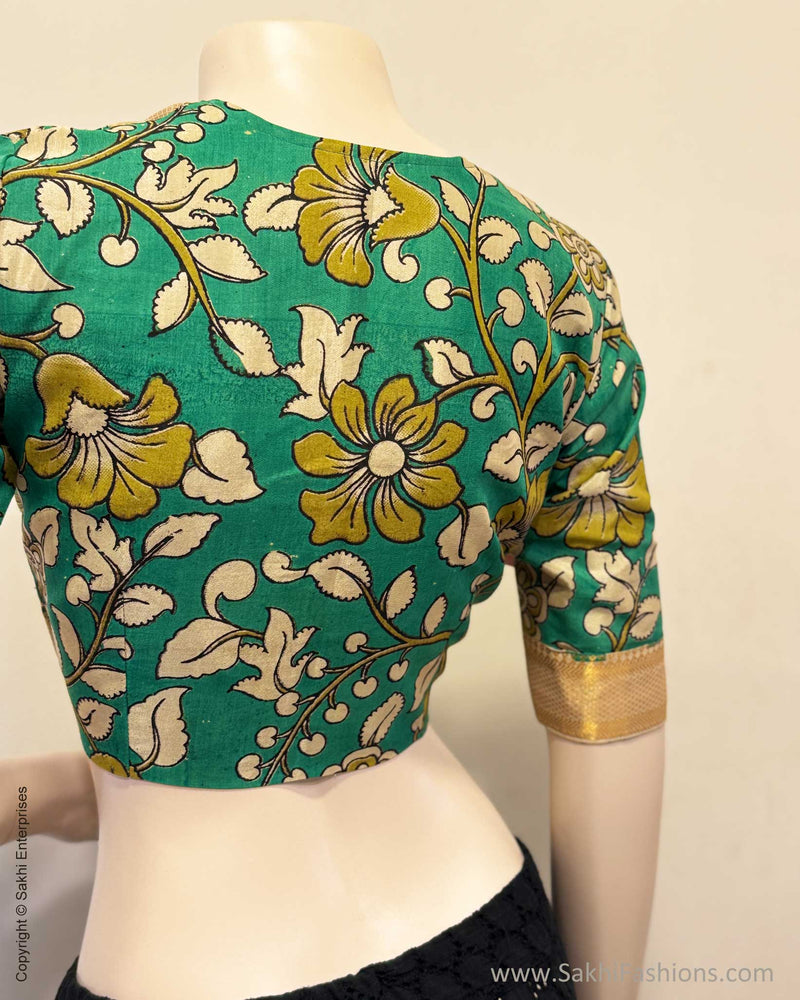 BL-W14827R Green Kalamkari Blouse