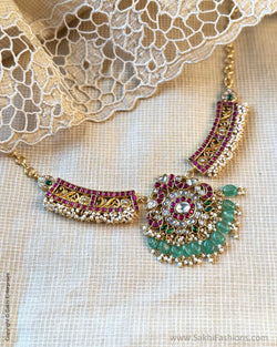 AJ-X15064 Gold pearl ruby Necklace