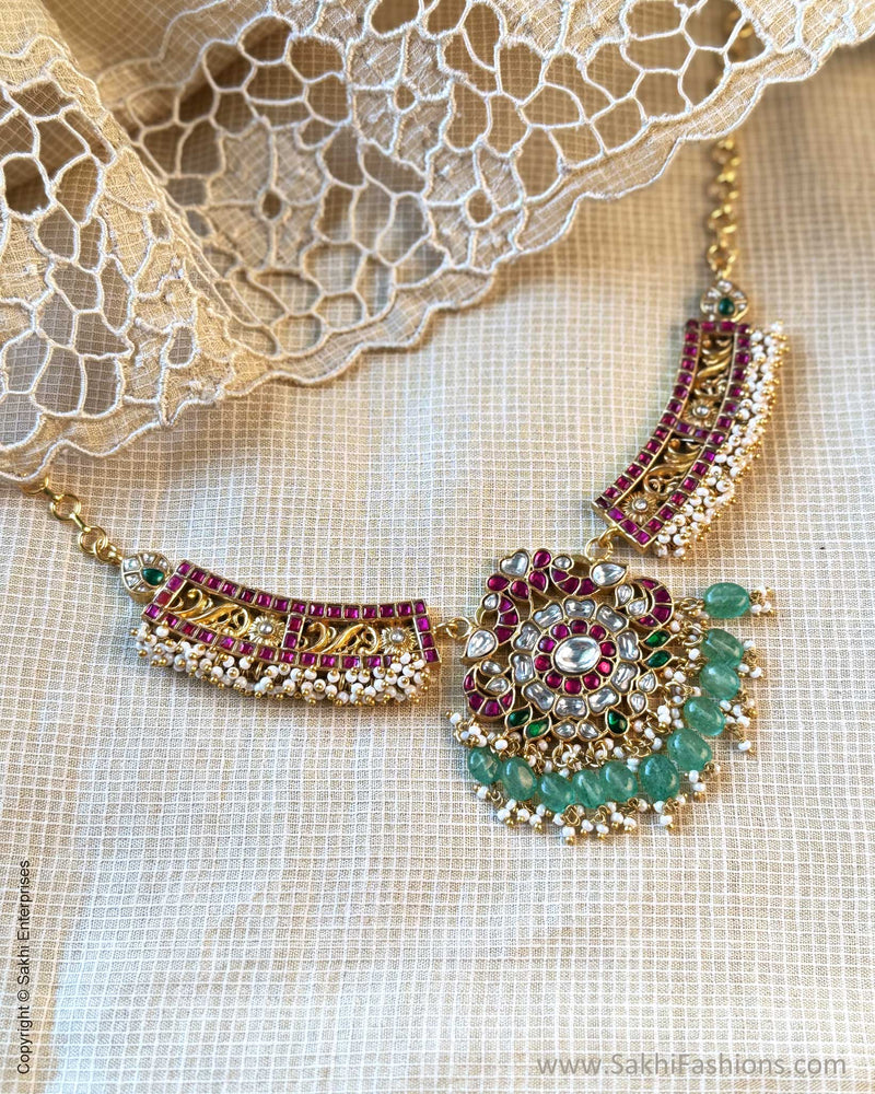 AJ-X15064 Gold pearl ruby Necklace
