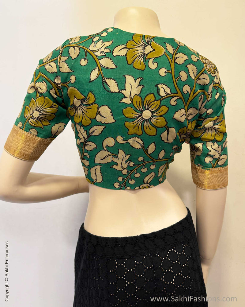 BL-W14827R Green Kalamkari Blouse