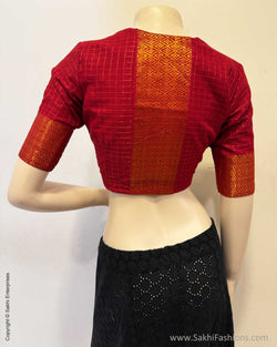 BL-X25214 Red Madurai Cotton Blouse