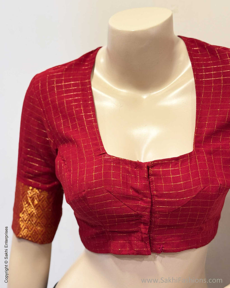BL-X25214 Red Madurai Cotton Blouse