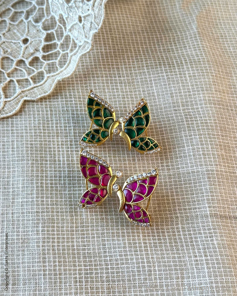 AJ-X15522 Pink Butterfly Earring