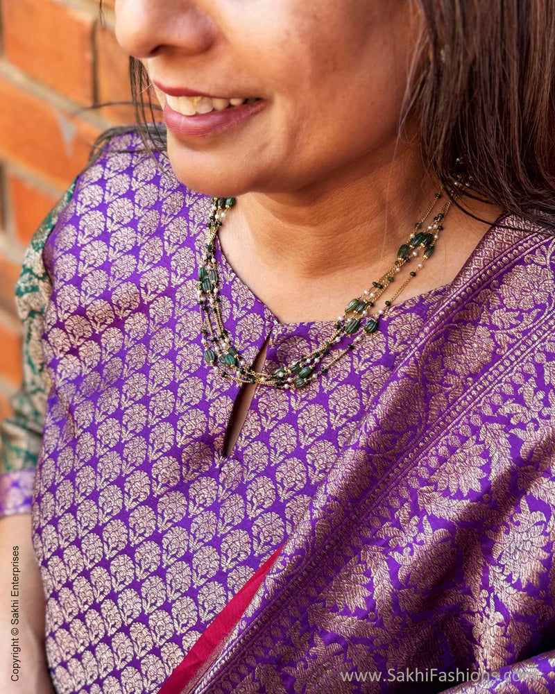 DP-X15165 Purple Banarsi Dupatta