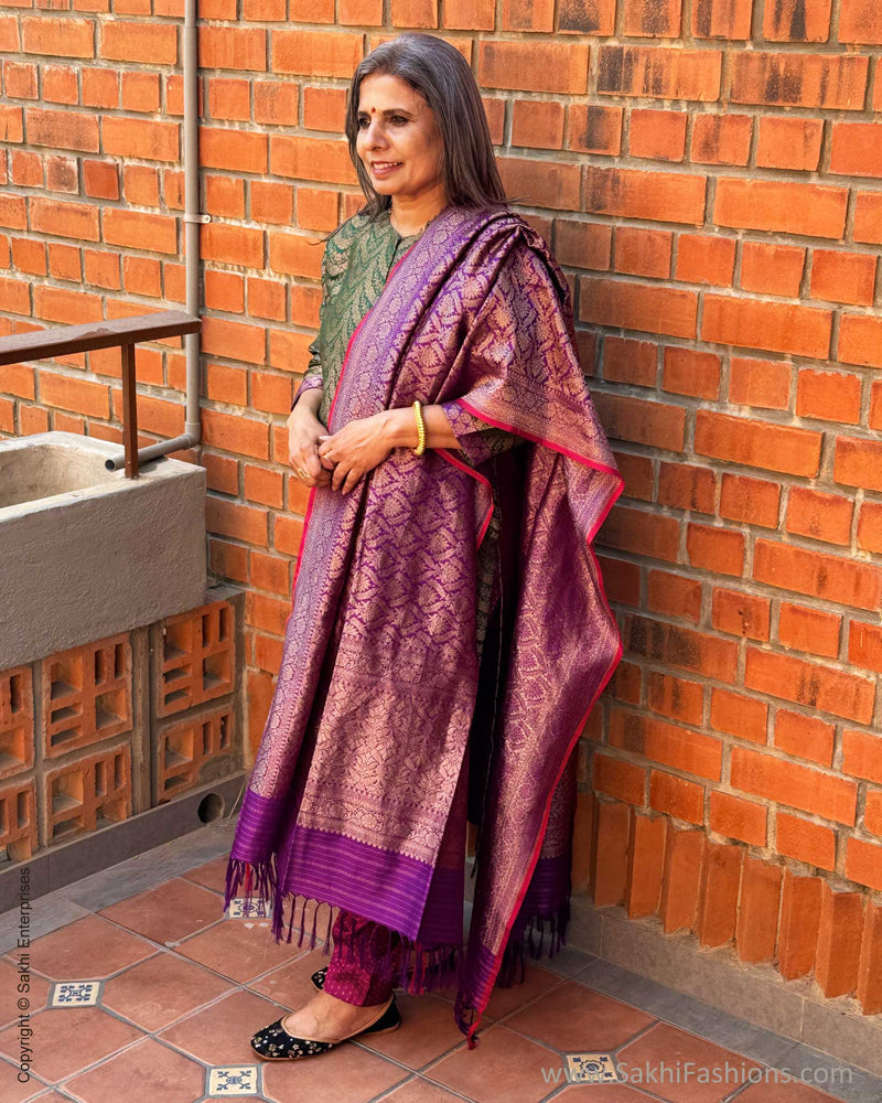 DP-X15165 Purple Banarsi Dupatta