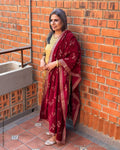 EE-X15385 Red Velvet Dupatta