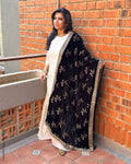 EE-X15383 Black Velvet Dupatta