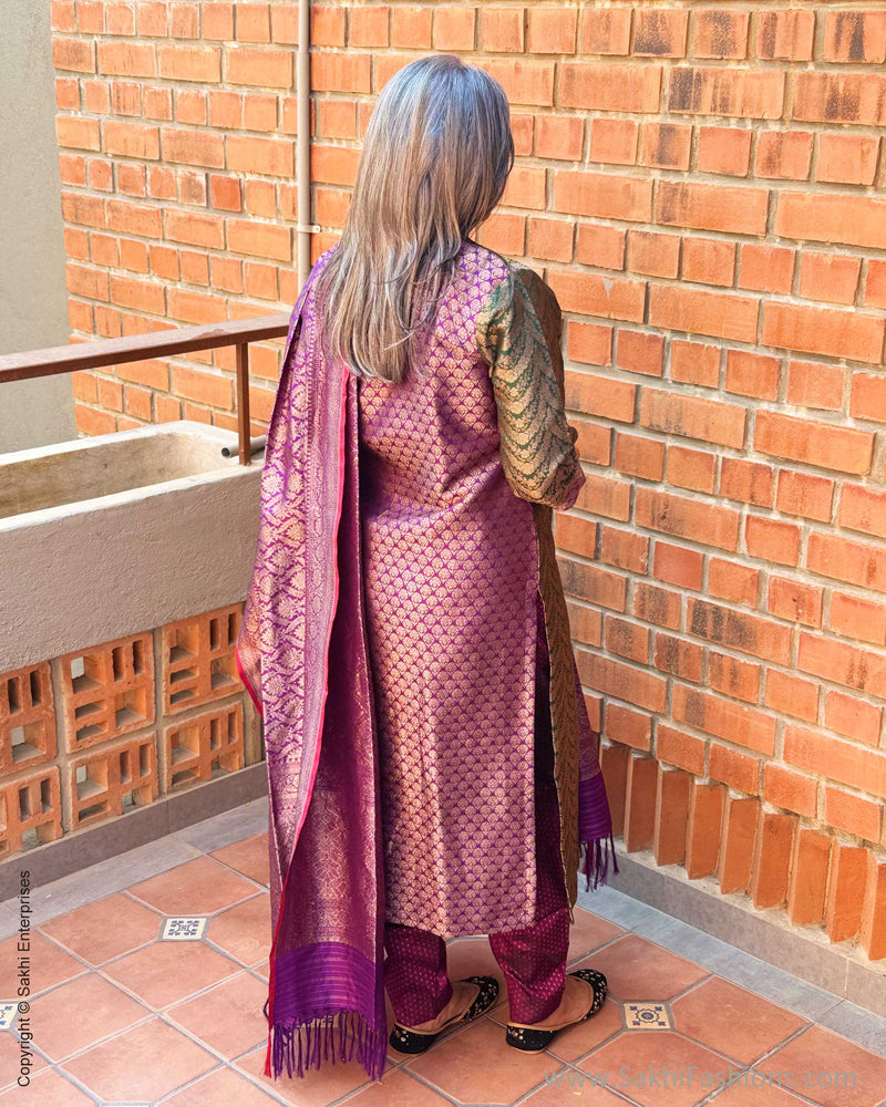 DP-X15165 Purple Banarsi Dupatta