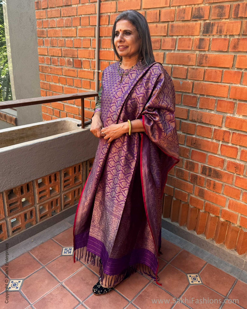 DP-X15165 Purple Banarsi Dupatta