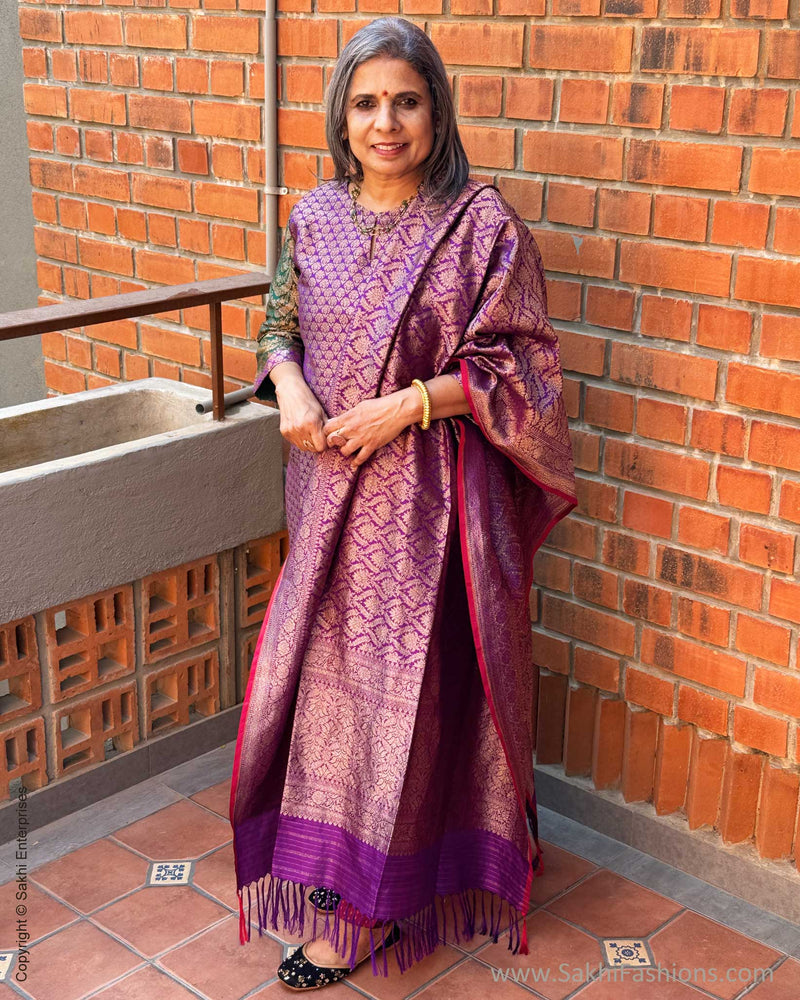 DP-X15165 Purple Banarsi Dupatta