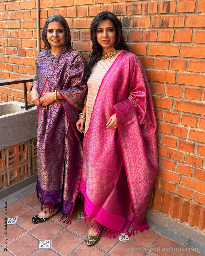 DP-X15165 Purple Banarsi Dupatta