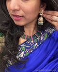 DP-X15588 Blue Kalamkari Cutwork sari
