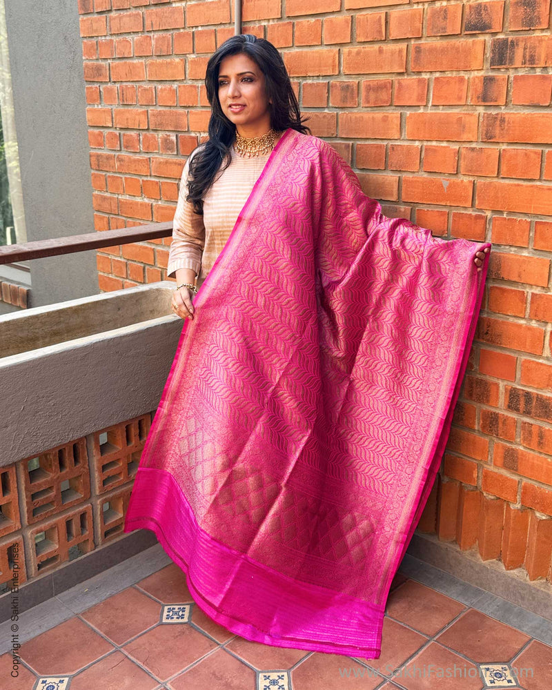 DP-X15162 Pink Banarsi Dupatta