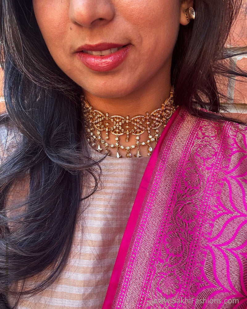 DP-X15162 Pink Banarsi Dupatta