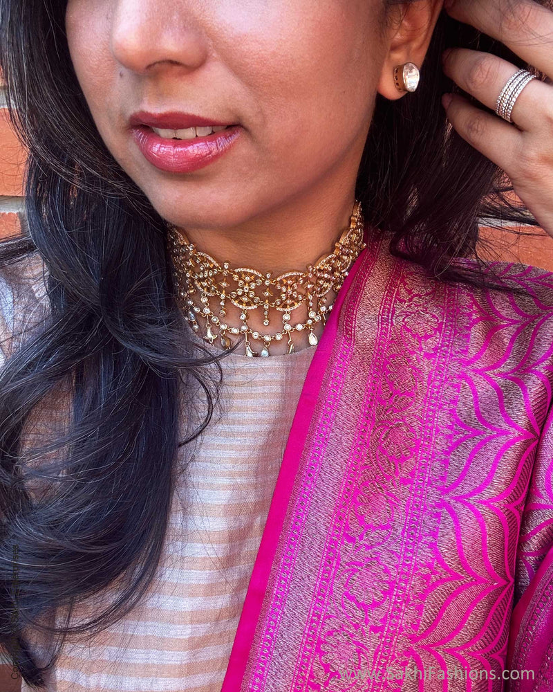 DP-X15162 Pink Banarsi Dupatta