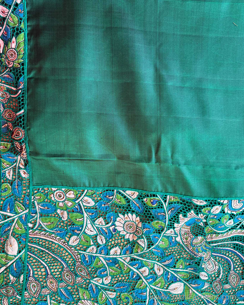 DP-X15587 Green Kalamkari Cutwork sari