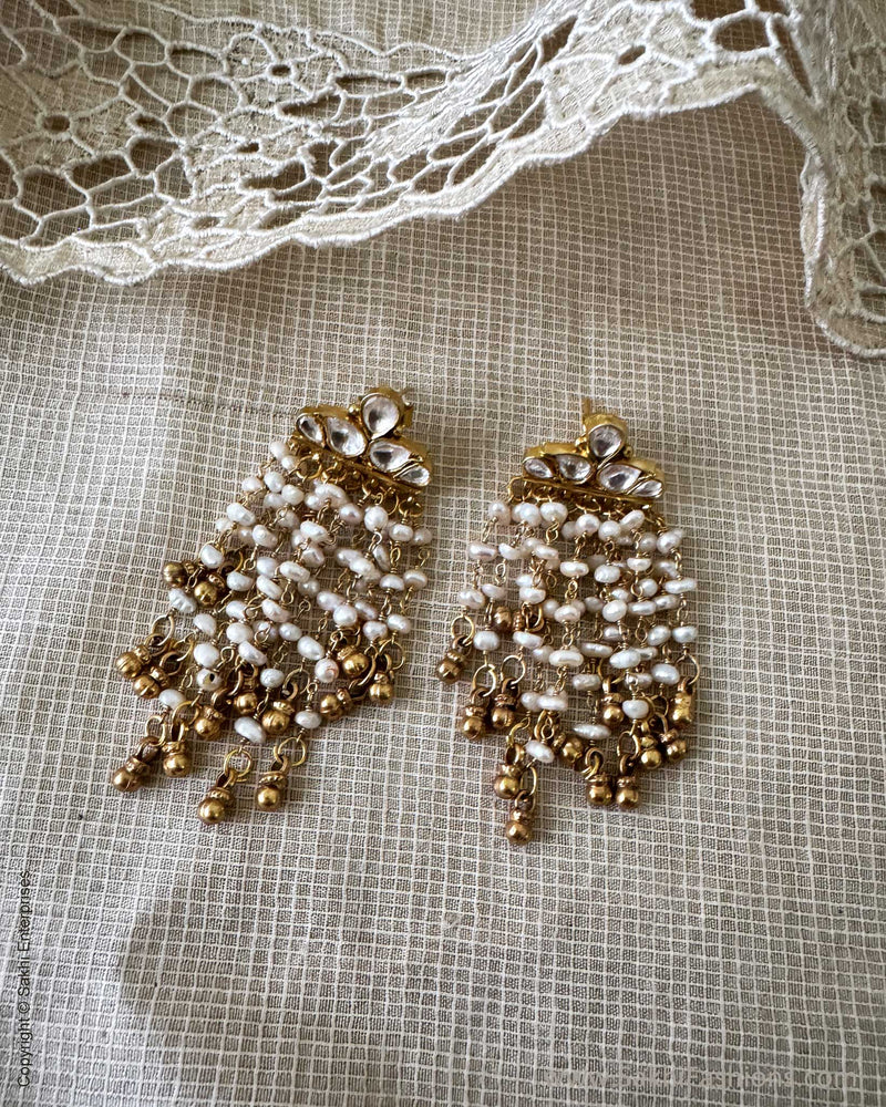 AS-X15755 Silver Gold Earring