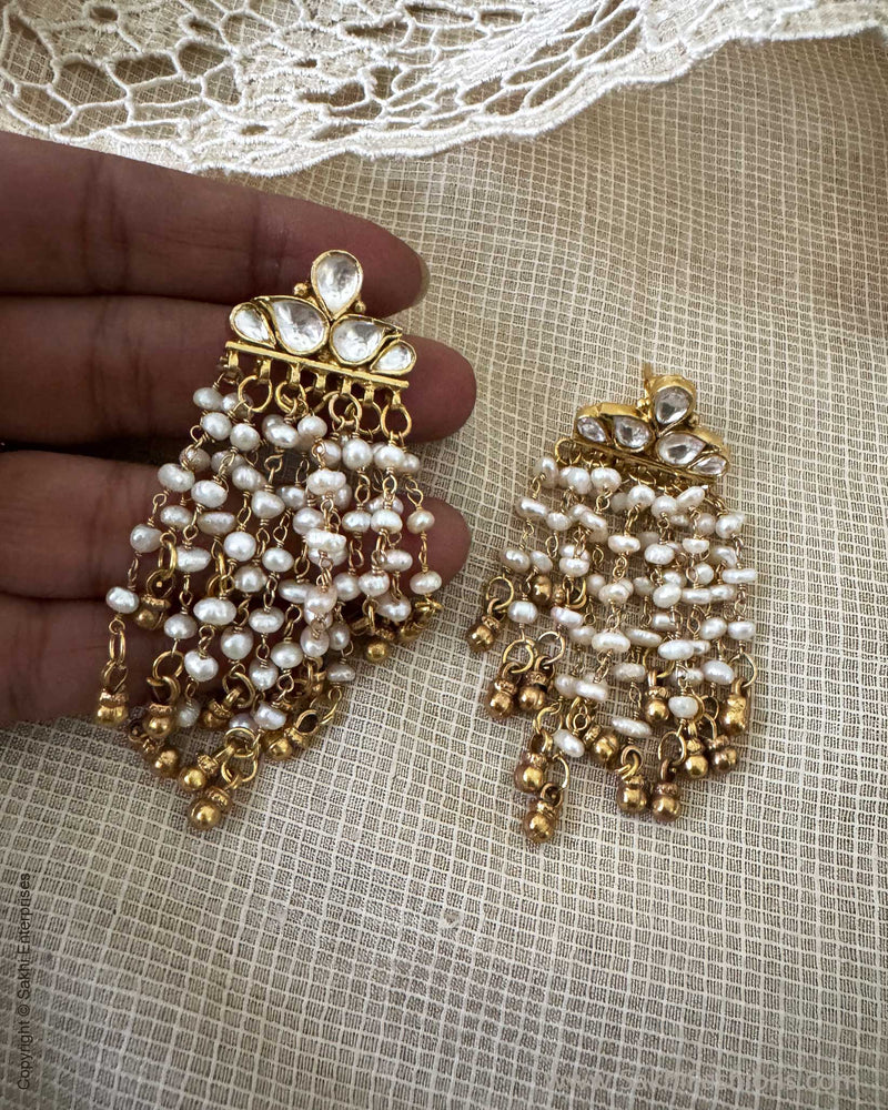 AS-X15755 Silver Gold Earring