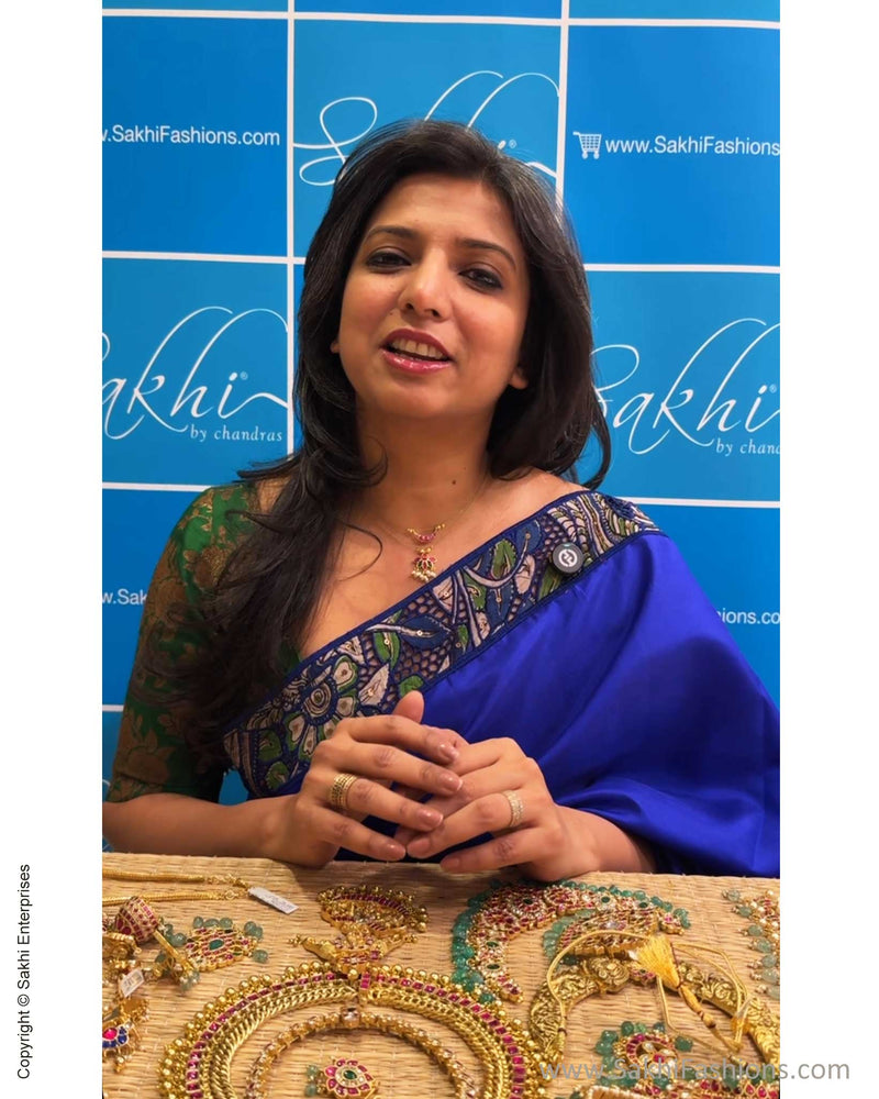 DP-X15588 Blue Kalamkari Cutwork sari