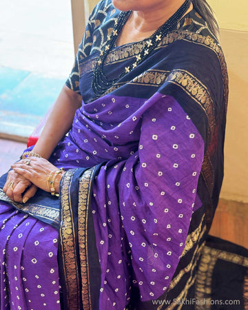 EE-X15967 Purple Sungudi sari