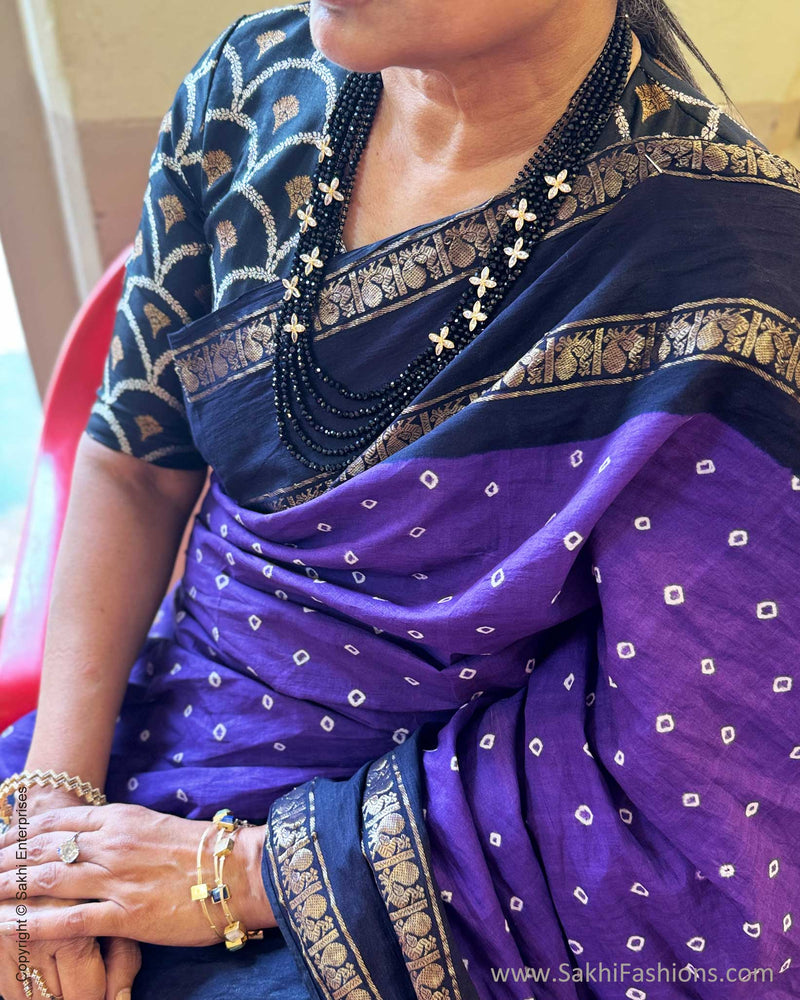 BL-X14676R Black Banarsi Blouse
