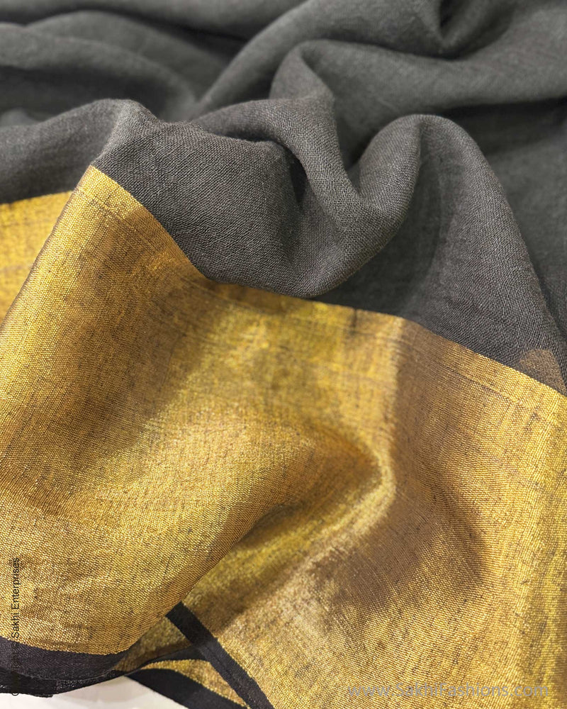 EE-W16725 Black Linen Saree