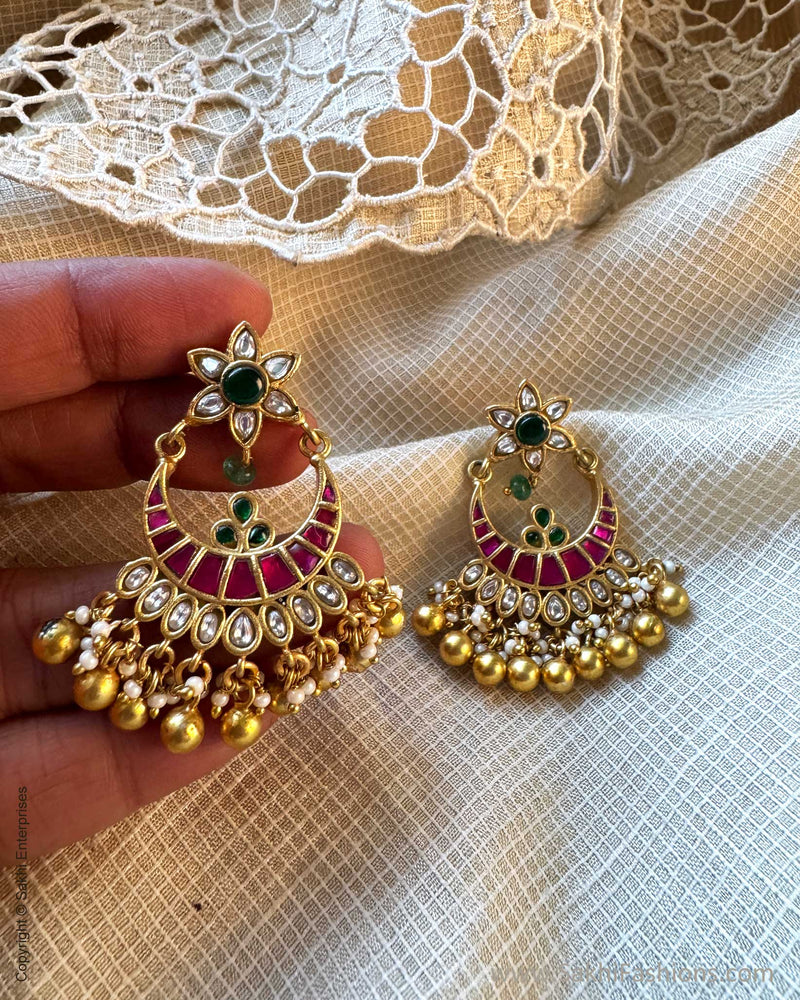 AJ-X15725 Gold Chandbali Earring