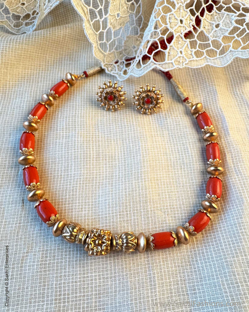 AJ-X17125 Coral Necklace set